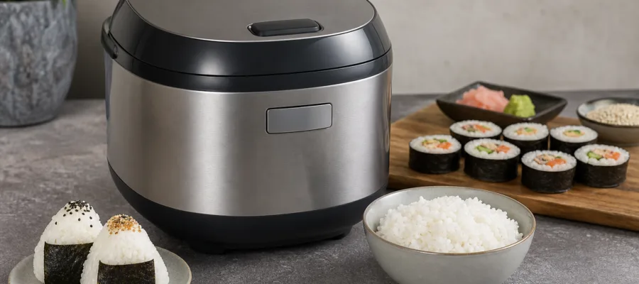 Reiskocher Japanischer Sushi-Reis fuer Onigiri und Maki