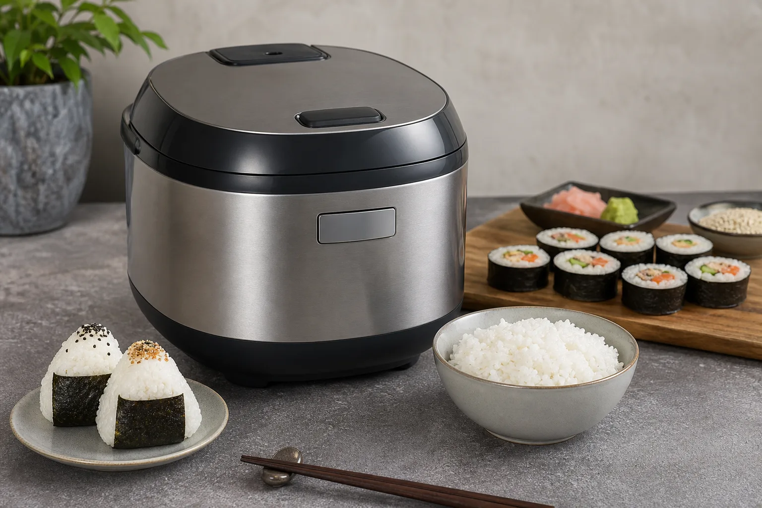 Reiskocher Japanischer Sushi-Reis fuer Onigiri und Maki